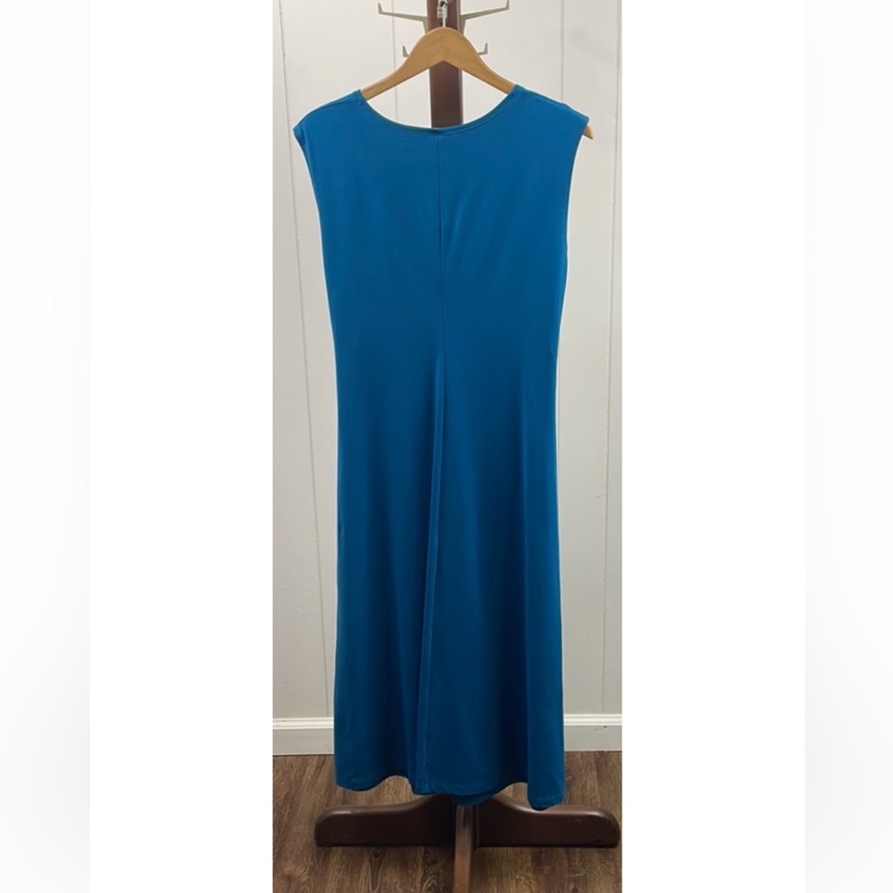 Patagonia Bandha Twist Front V-neck Sleeveless Midi Dress Teal - Picture 3 of 3